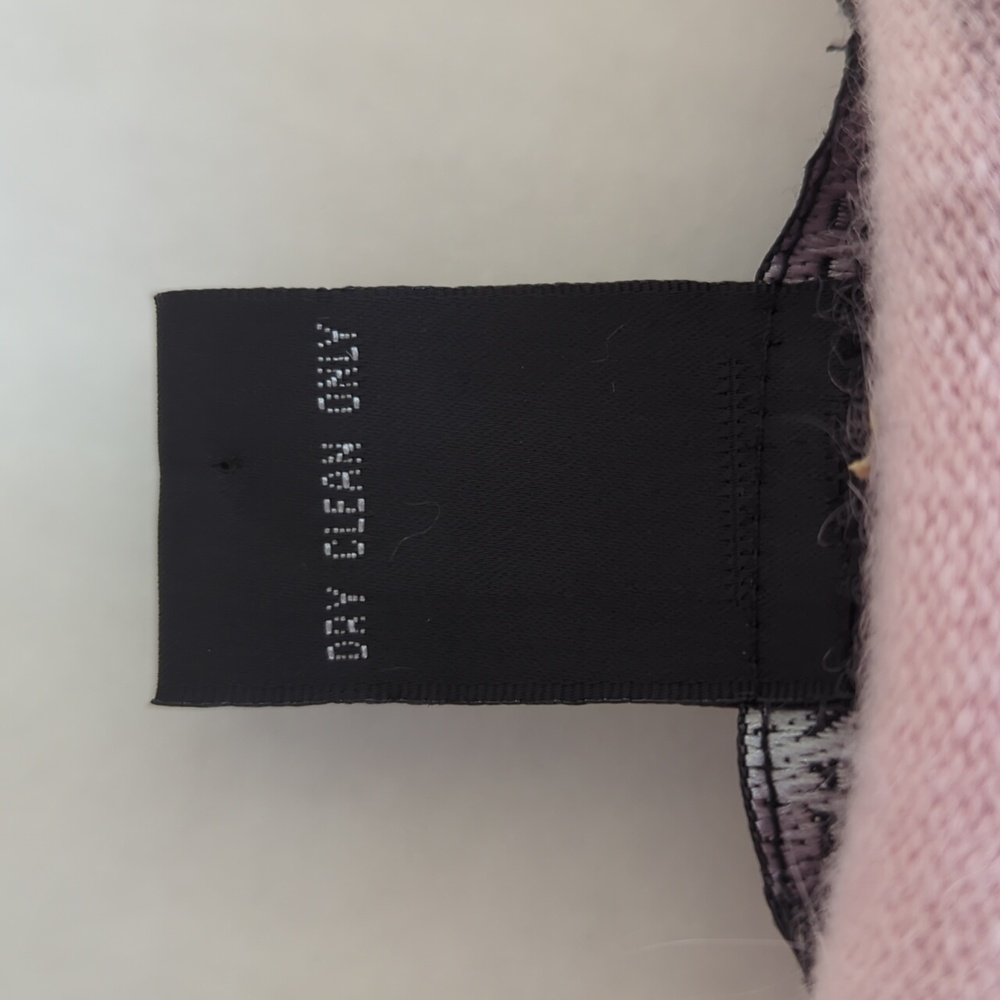 Sarah Spencer Lambswool Angora Rabbit Hair Floral Sweater MEDIUM Pink - Picture 3 of 9